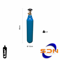 Cilindro 0,5m³ 3.3Lts. 2.5Kg R075. D114 P/gas Sello Iram - SOLDANET