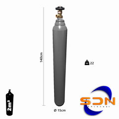 Cilindro 2m³ 13Lts. 10kg R075. D140 P/gas Sello Iram en internet