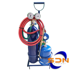Equipo de Soldadura Autogena Oxigas Oxi 1/2m³ Gas 1kg