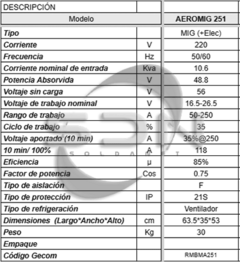 Soldadora MIG Inverter RMB AEROMIG 251 - tienda online