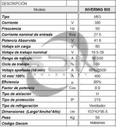 Soldadora MIG RMB SUPER VERTEX 500 C/refrigerador - comprar online