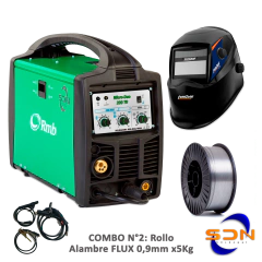Soldadora MIG RMB MICRO-DUO 200tr + COMBO Máscara + Regulador o Flux x5kg - SOLDANET