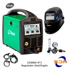 Soldadora MIG RMB MICRO-DUO 200tr + COMBO Máscara + Regulador o Flux x5kg - comprar online
