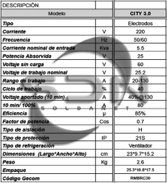 Soldadora Rectificador RMB CITY 3.0 - comprar online