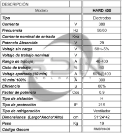 Soldadora Rectificador RMB HARD 400 - comprar online