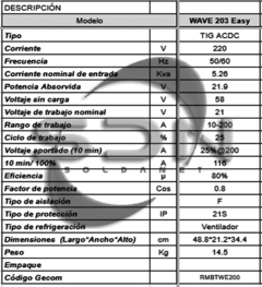 Soldadora TIG ACDC RMB WAVE 203 Easy + COMBO Máscara + Regulador - SOLDANET