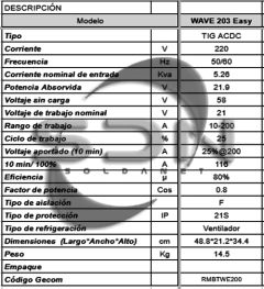 Soldadora TIG ACDC RMB WAVE 203 Easy + COMBO Máscara - SOLDANET
