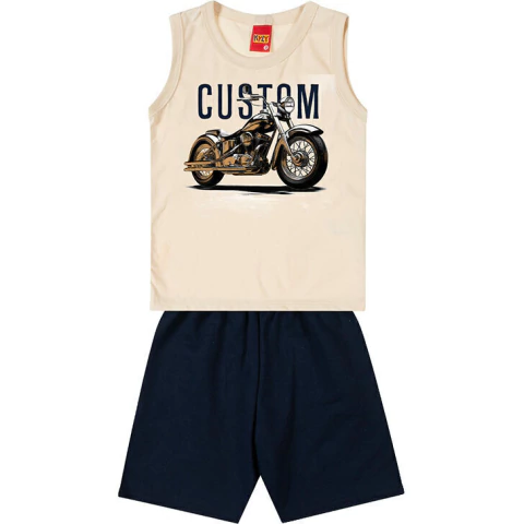 Conjunto infantil moto bege Kyly 1077 - comprar online