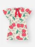 Vestido infantil cerejinha floral off white e vermelho Cinti 12510 - loja online