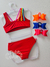 Biquini infantil cropped maça chic vermelho liso Siri Kids 38044 - Petit Colorê | Moda Infantil, roupa de Menina, Menino e Bebê 
