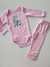 Conjunto bebê manga longa dino rosa Alenice 42859