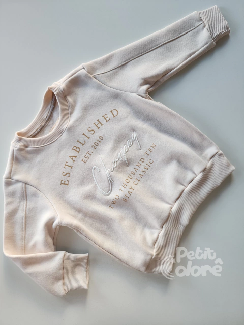 Blusão infantil moletom bege Charpey 28792