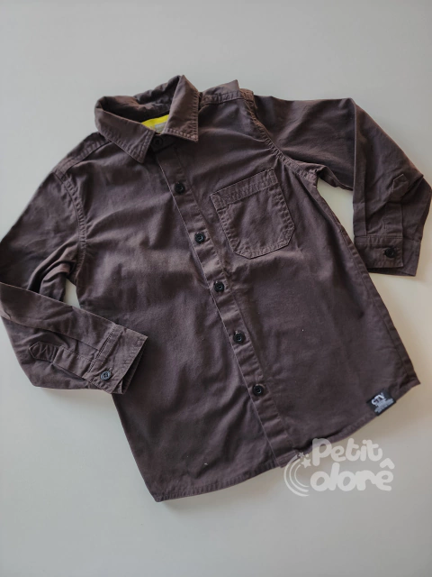 Camisa infantil manga longa sarja chumbo stone Catavento 19013