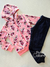 Conjunto infantil moletom rosa floral Kyly 048
