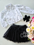 Conjunto infantil camisa branca laço e saia preta Petit Cherie 326
