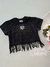 Blusa infantil preto strass colorido franjinha Catavento 14913