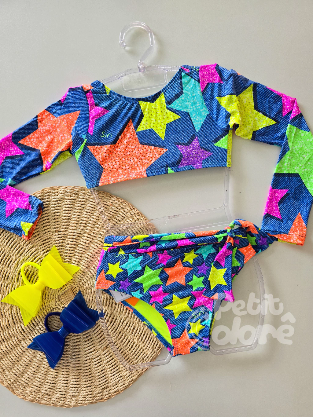 Biquini infantil cropped Thais Star Jeans Siri Kids 39244