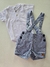 Conjunto bebê social body bata e bermuda suspensório Charpey 18055