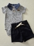 Conjunto bebê social listras marinho Divertto 16117