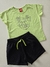 Conjunto infantil coração quebra-cabeça verde Kyly 255