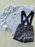Conjunto bebê social camisa tricoline e bermuda suspensório Charpey 18074