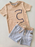 Conjunto infantil camiseta suedine art e bermuda moletom canelado Charpey 18087
