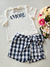 Conjunto infantil Amore xadrez Animê 4414