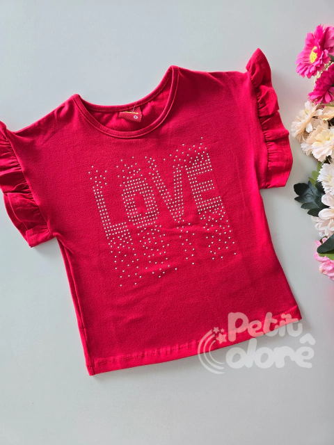 Blusa infantil love vermelha Kyly 552