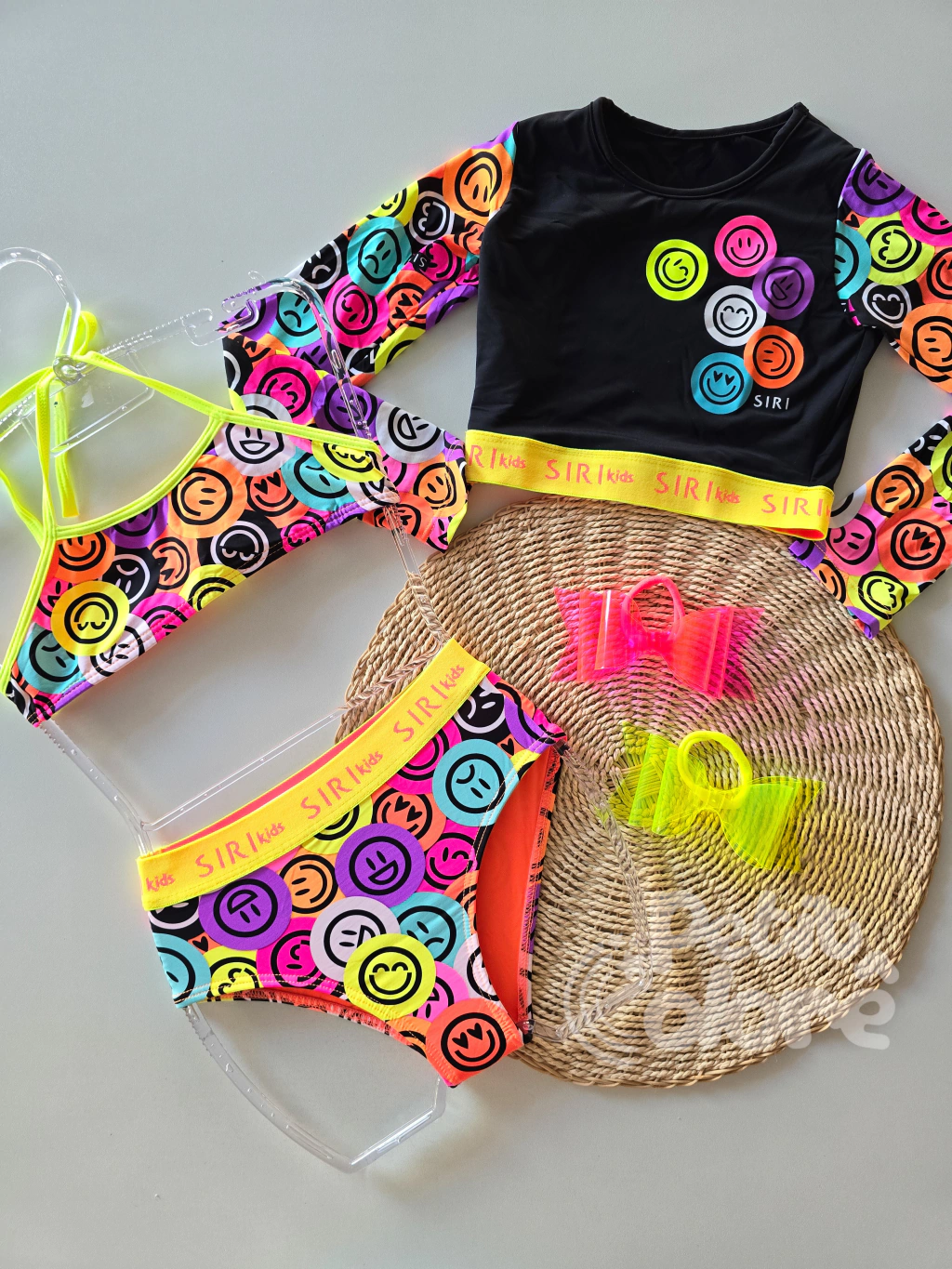 Biquíni Infantil 3 Peças Cropped Manga Longa Smile Siri Kids (39184)