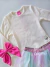 Conjunto infantil blusa manga longa e saia tule off white Cinti 12447 - loja online
