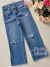 Calça jeans infantil wide leg cristais Mania Kids 6347 - comprar online