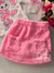 Conjunto infantil manga longa saia short pelúcia rosa Cinti 12318 - loja online