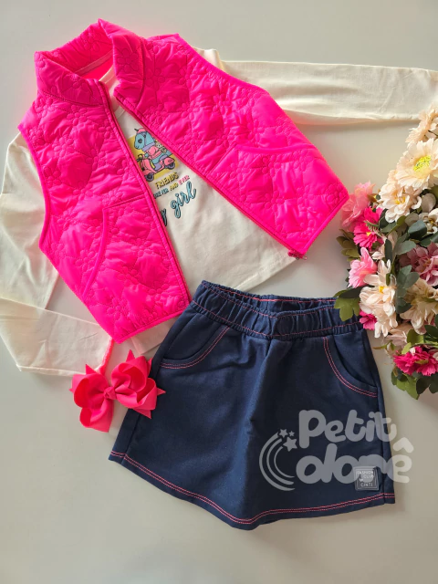 Conjunto infantil 3 peças pink neon Cinti 12424 - comprar online