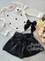 Conjunto infantil blusa manga longa e short preto corações Cinti 12450 - comprar online