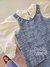 Conjunto vestido infantil tweed azul celeste Animê N5146 - loja online