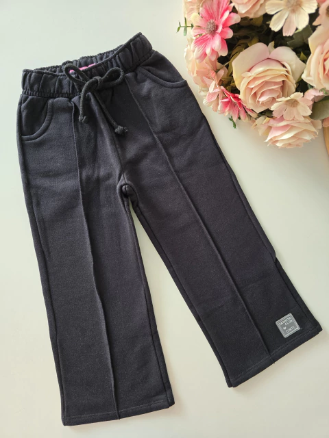 Calça infantil moletom flanelada preta Cinti 12311 - comprar online