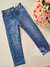 Calça jeans infantil com cristais Gabriela Aquarela 251056 - comprar online