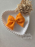 Laço infantil linho laranja 9 cm 1068 - comprar online