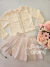 Conjunto infantil casaco e saia tule bordado creme Petit Cherie 096 - comprar online