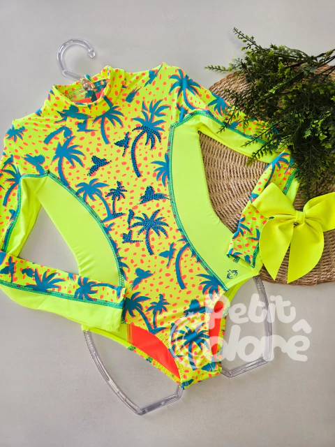 Maiô ML UV50+ Tati Hot Tropical - Siri Kids | Petit Colorê