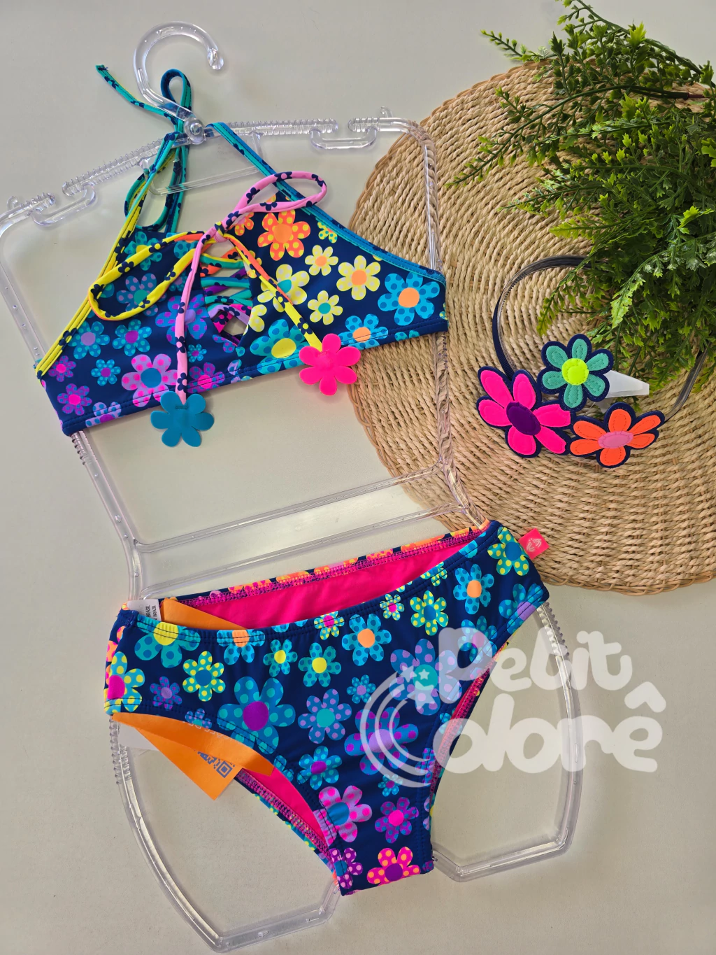 Biquíni Infantil Cropped Gio Jardim Colorido Siri Kids (40227)