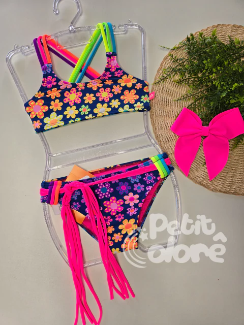 Biquíni infantil faixinha Fernanda jardim colorido Siri Kids 40209 - comprar online
