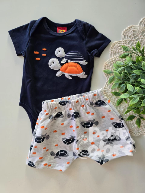 Conjunto bebê body e short turtle Kyly 1138 - comprar online