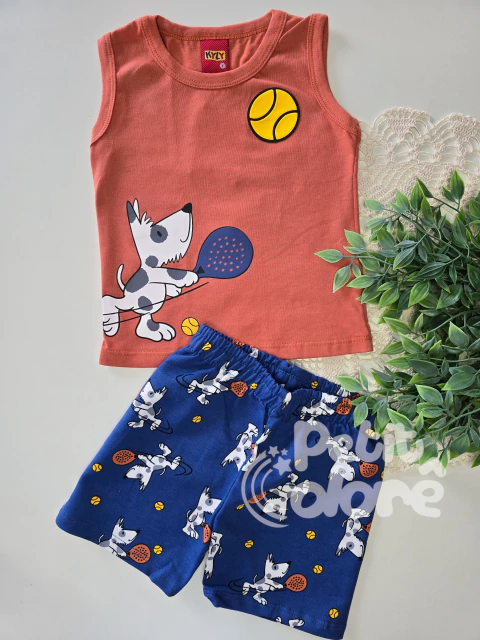 Conjunto infantil regata cachorro laranja Kyly 1067 - comprar online