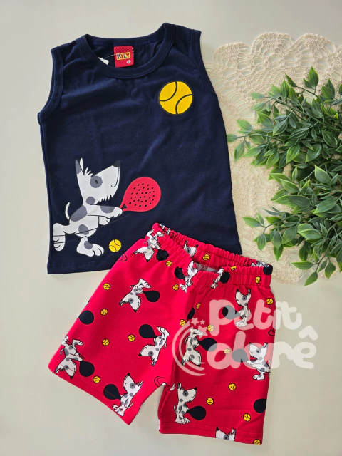 Conjunto infantil regata cachorro azul marinho Kyly 1067 - comprar online
