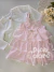 Vestido infantil babados com bolero tweed rosa Gabriela Aquarela 251094 - comprar online