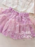 Imagem do Conjunto infantil festa blusa branca e saia lilás com brilho Animê P6296