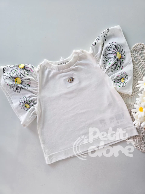 Blusa infantil mangas margaridas Pooh Animê P6131 - comprar online