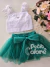 Conjunto infantil festa tule verde Gabriela aquarela 252013 - comprar online