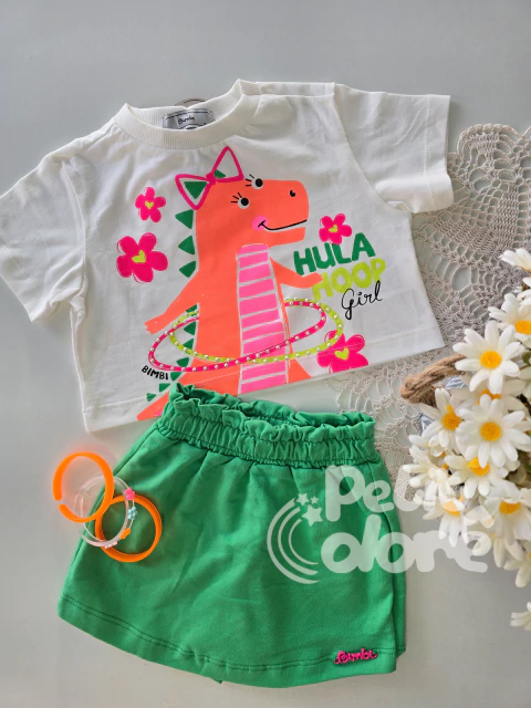 Conjunto infantil dinossauro verde Bimbi FA694 - comprar online